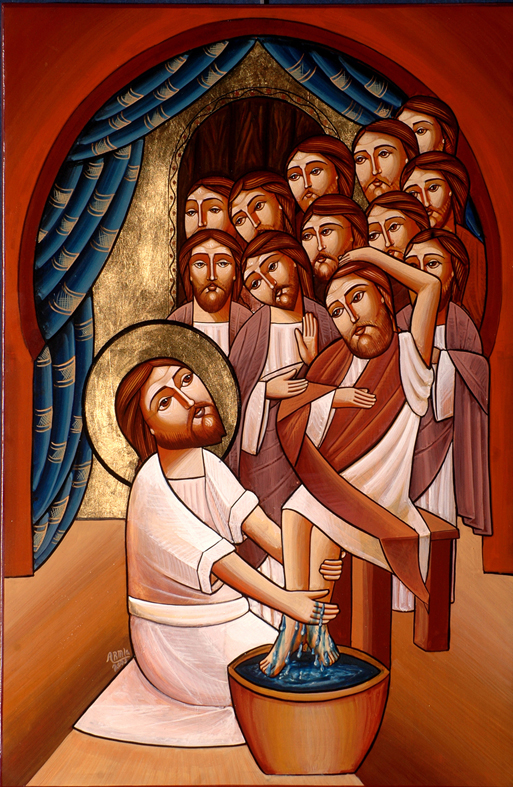 Résultat de recherche d'images pour "Icône Copte du lavement des pieds"